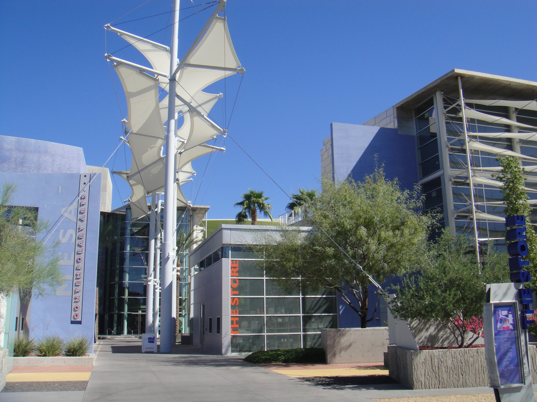 Contemporary entrance at the Mesa Arts Center